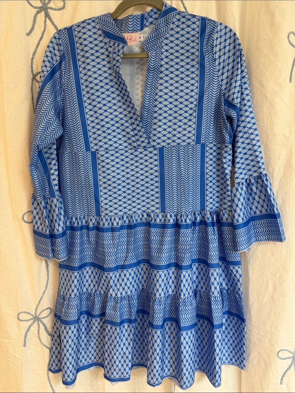 Blue Patterned Tunic Dress